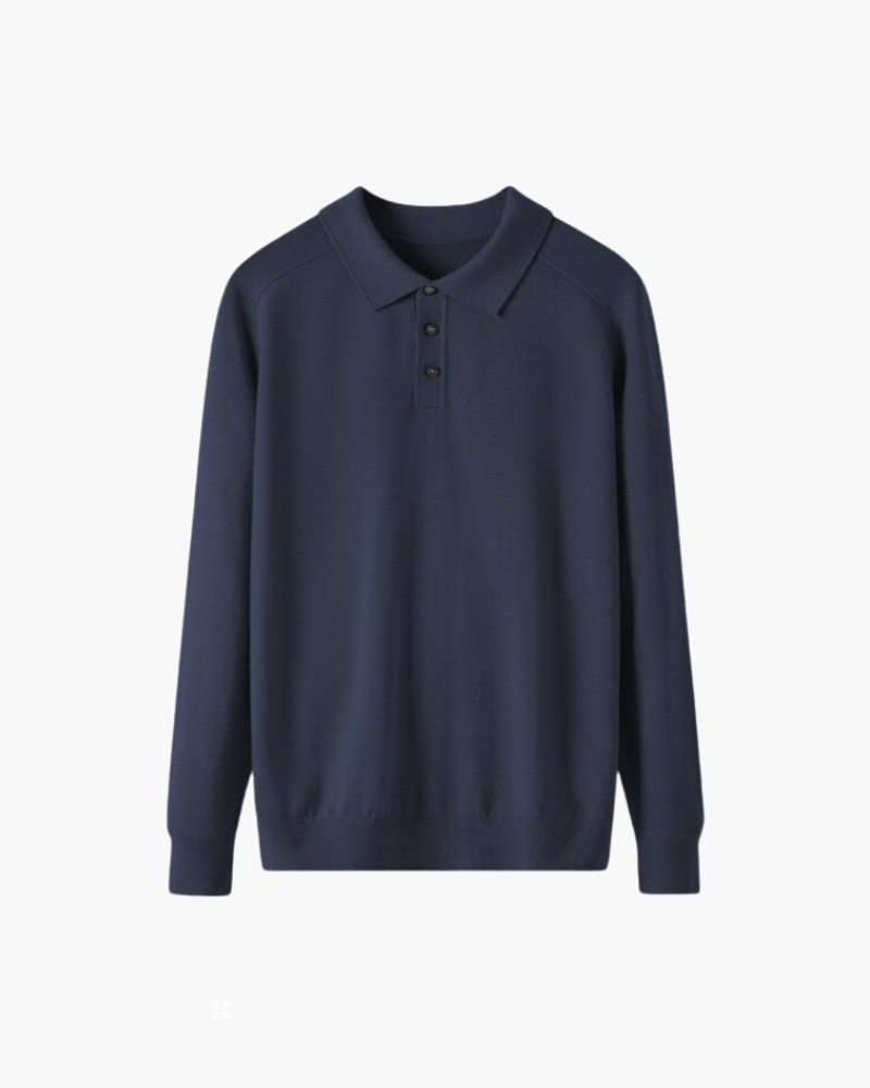 Wool Polo - Marine